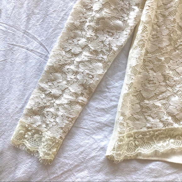 Ella Moss Ivory Lace Long Sleeve Top size S - Picture 10 of 14